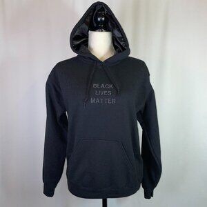 Black Lives Matter Hoodie Sweatshirt Size S Satin Lined Hood Heavy Blend Fleece